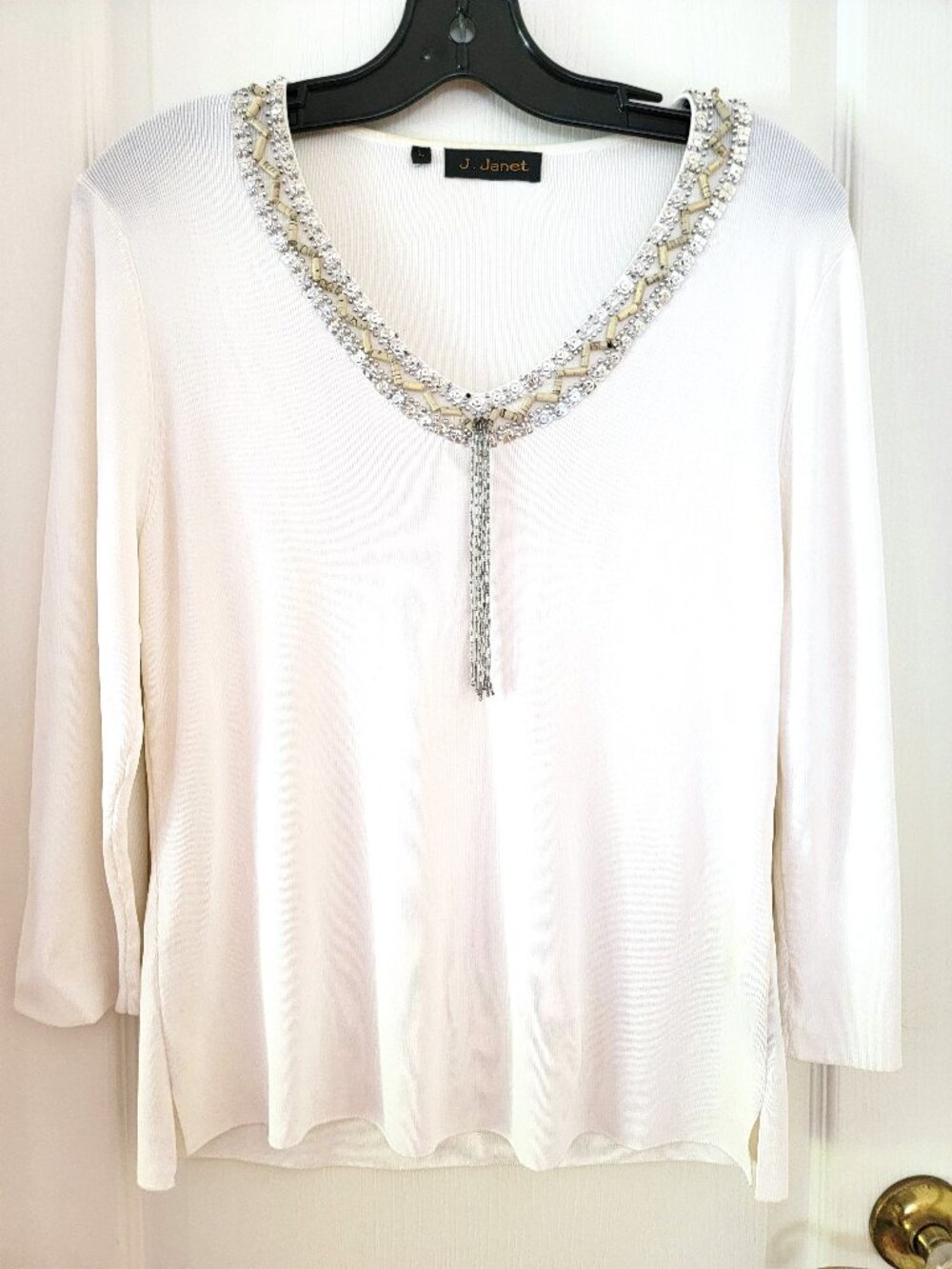 J. JANET WHITE KNIT TOP